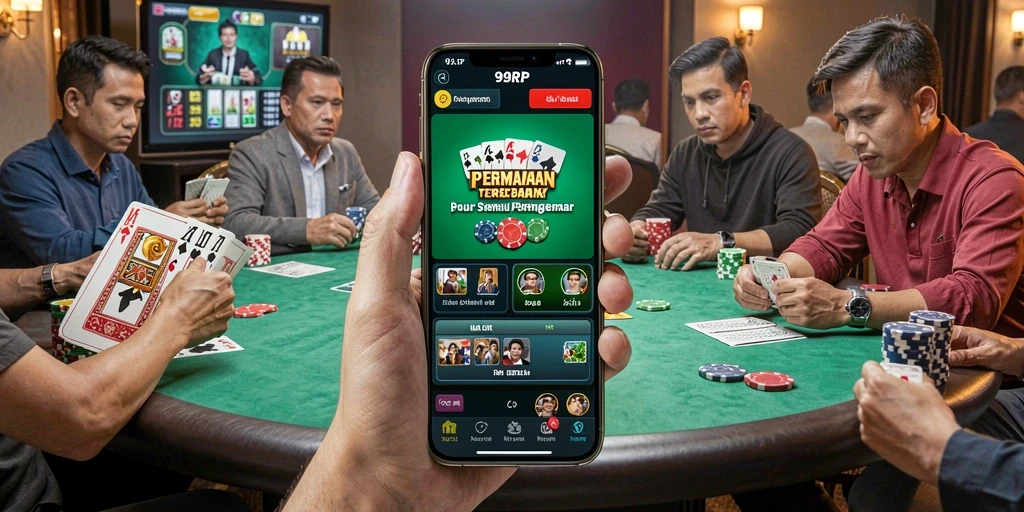 Tampilan gameplay menegangkan di aplikasi <strong>99RP</strong> dengan suasana kasino yang nyata.