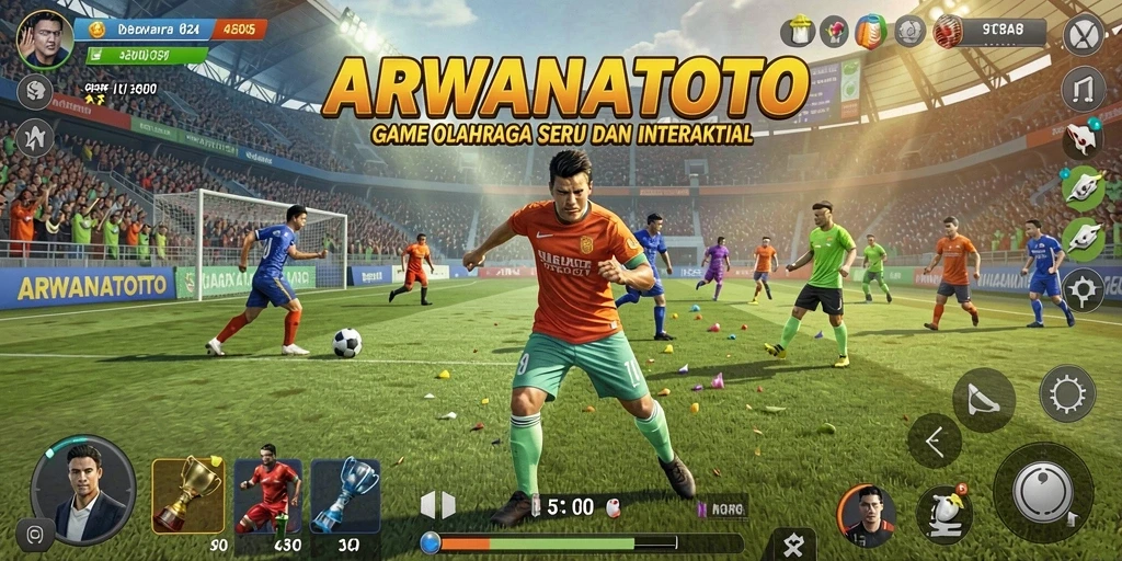 Screenshot ARWANATOTO menampilkan aksi seru dalam olahraga.