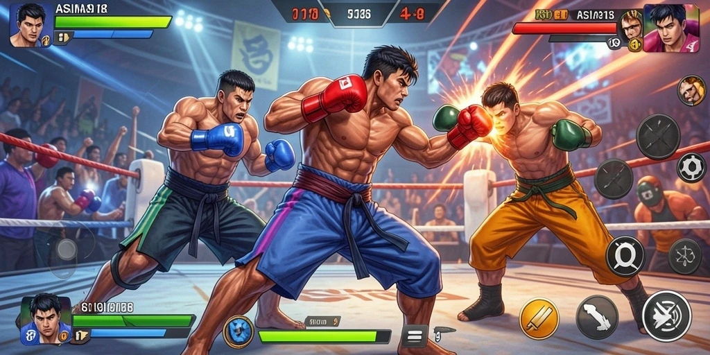 Tampilan gameplay bertarung yang seru di ASIA918.
