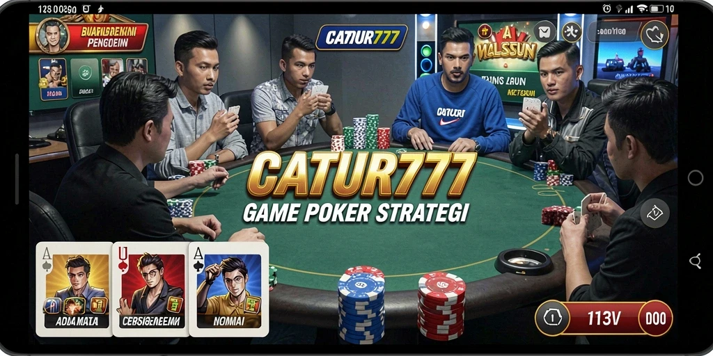 Tampilan menarik dari gameplay Poker di CATUR777.