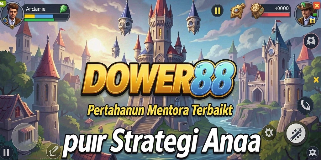 Tangkapan layar utama DOWER88 menampilkan aksi seru dari gameplay Tower Defense.