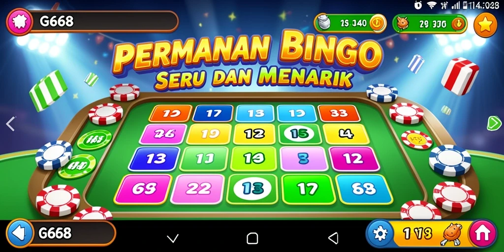 Screenshot utama G668 menampilkan gameplay Bingo yang menyenangkan dan interaktif.