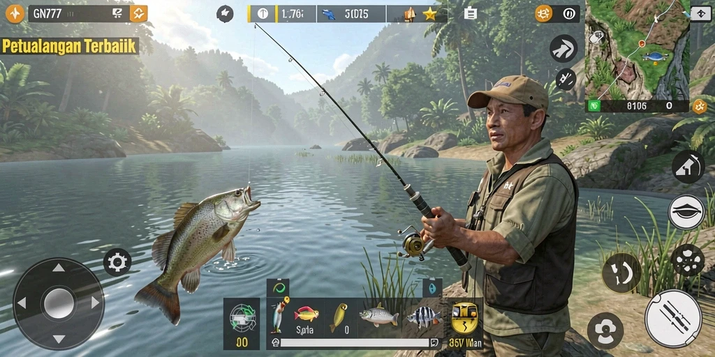 Gameplay seru GN777 dengan berbagai ikan yang menunggu untuk ditangkap.