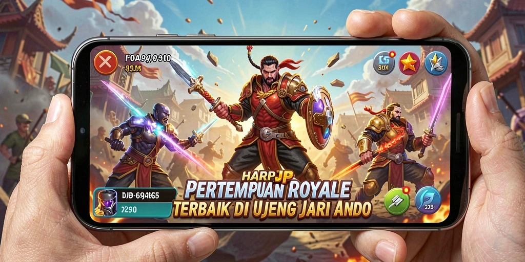 Tampilan aksi intens dalam gameplay Battle Royale HARAPJP.