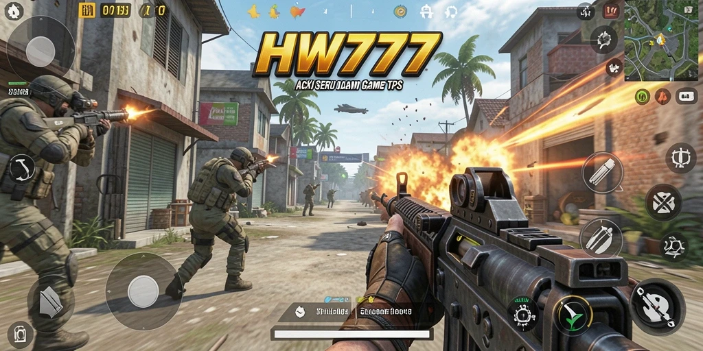 Tampilan gameplay menegangkan dalam HW777 yang penuh aksi.