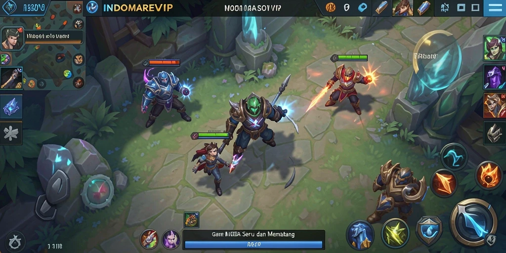 Tampilan gameplay seru INDOMAREVIP dalam pertarungan tim.