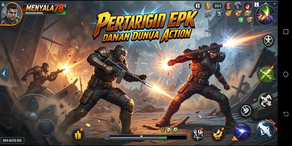 Tampilan seru gameplay MENYALA78 yang penuh aksi.