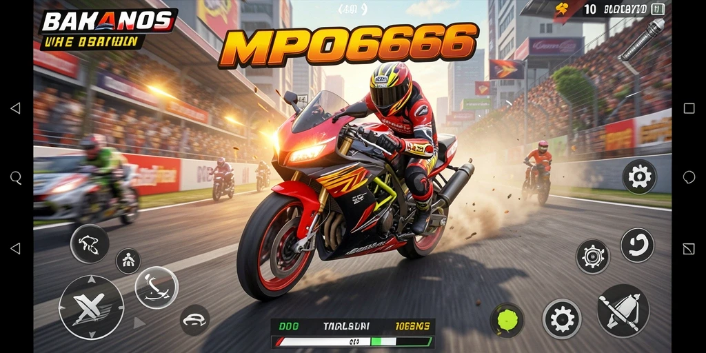Screenshot MPO666 menampilkan aksi balapan motor yang mendebarkan.