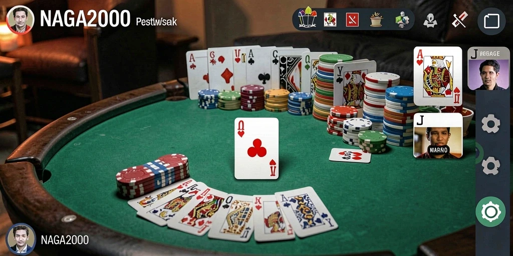 Gameplay NAGA2000 yang seru dan menantang dalam permainan Gaple.