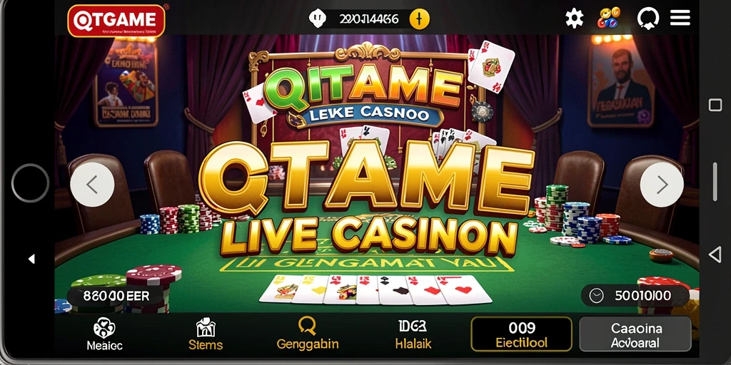 Tampilan Live Casino interaktif QTGAME dengan dealer profesional