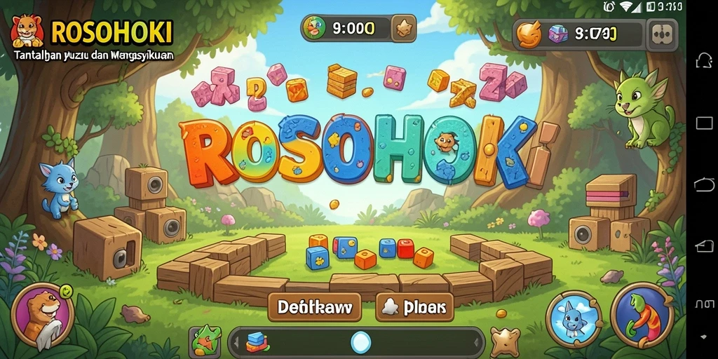 Screenshot gameplay ROSOHOKI menunjukkan tantangan puzzle yang menarik.