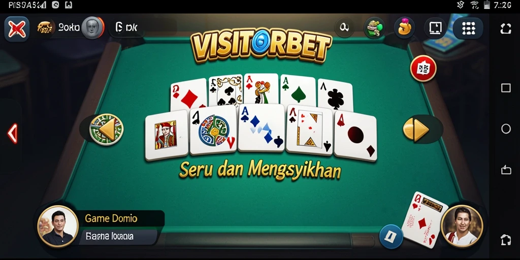 Tampilan gameplay seru dalam permainan Domino VISITORBET.